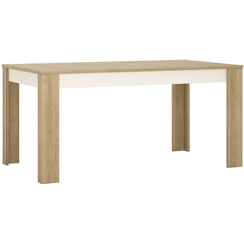 Lyon Large Extending Dining Table 160/200 Cm In Riviera Oak/White High Gloss