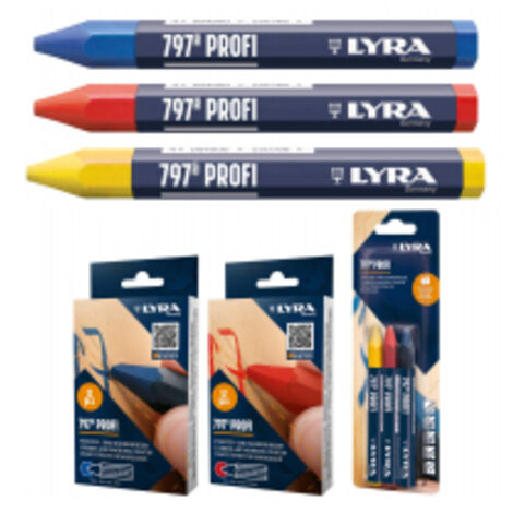 LYRA Craies forestieres 3 craies (1 rouge, 1 bleue, 1 jaune)