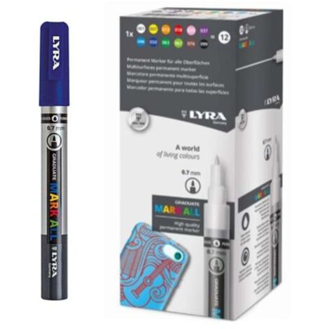 Lyra Mark All Punta Sottile 0.7Mm. Blu X6