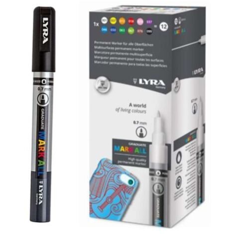 Lyra Mark All Punta Sottile 0.7Mm. Nero X6