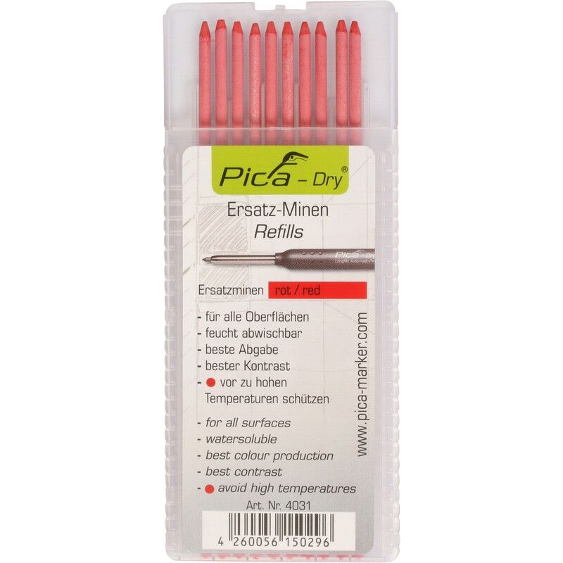 Recharge pour crayons Pica rouge 10 pièces 266062
