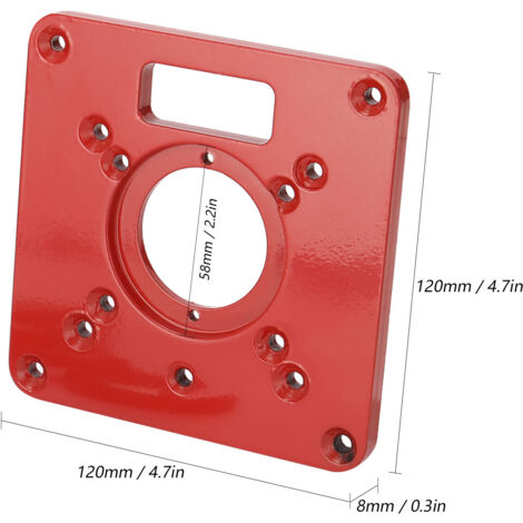 lyrlody Plaque D'insertion de Table de Routeur, Alignement Pratique, Conception Pratique en Alliage en Aluminium, Conception Rouge Vif, Fabriquée par Alliage D'aluminium, Facile à