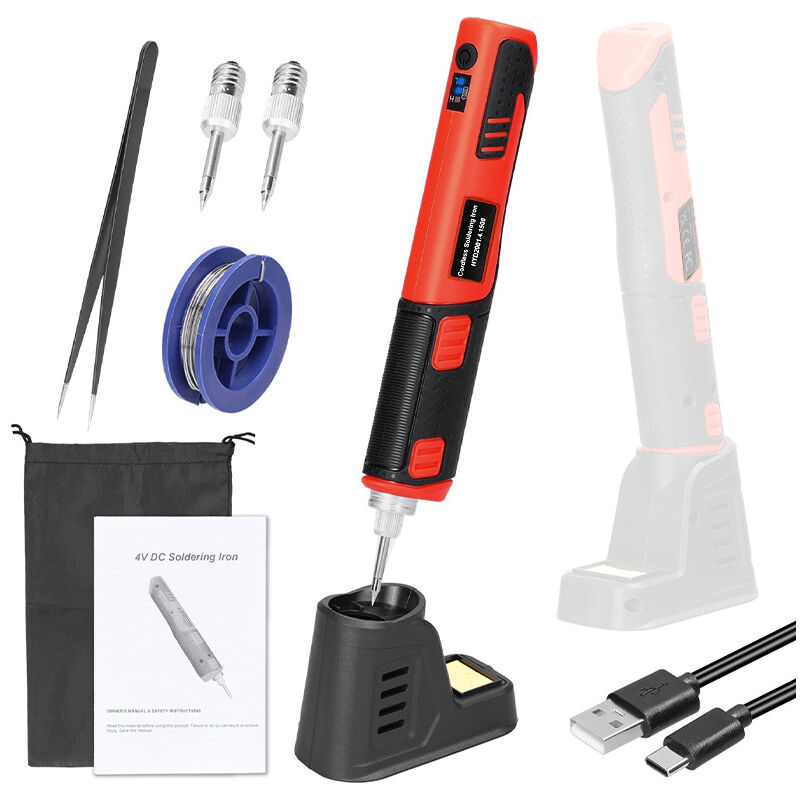 lyshtar Kit de fer à souder en étain sans fil de 8 W 2 000 mAh, portable, chauffage rapide maximum 450 °C, haute capacité, rechargeable par USB, avec