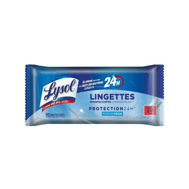 Lysol - Lingettes desinfectantes multiusages compostables x 90