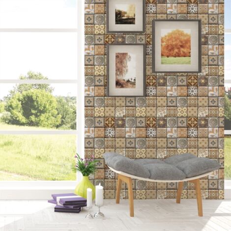 LZBARGON 10 Láminas de papel pintado autoadhesivo de aluminio (30 x 30 cm) – Adhesivos de pared 3D, ideales para salas de estar, dormitorios y cocinas