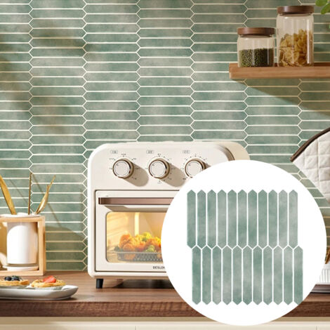 LZBARGON 10 Waterproof Wall Stickers – Self-Adhesive 3D Wallpaper Decals for Interior Design in Kitchen, Bathroom, and Fireplace Area