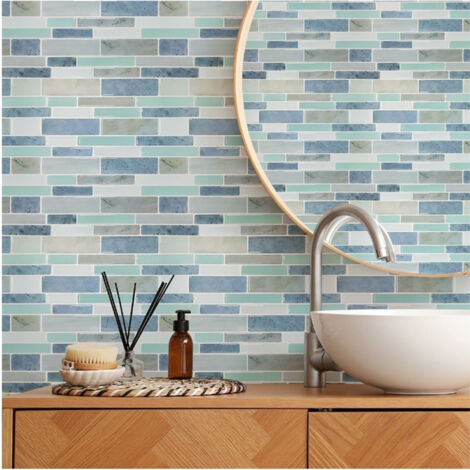 LZBARGON 10 Waterproof Wallpaper Decals – 3D Tile-Effect Wall Stickers for Kitchen, Bathroom, and Balcony