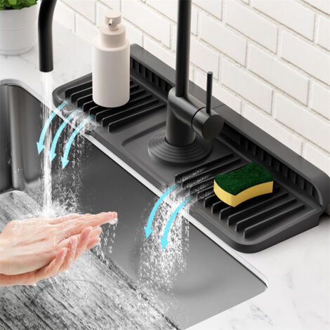 LZBARGON Alfombrilla/Bandeja Antigoteo de Silicona para Grifos — Ideal como Protector contra Salpicaduras para Fregaderos en Cocinas, Baños y Balcones — 45 cm