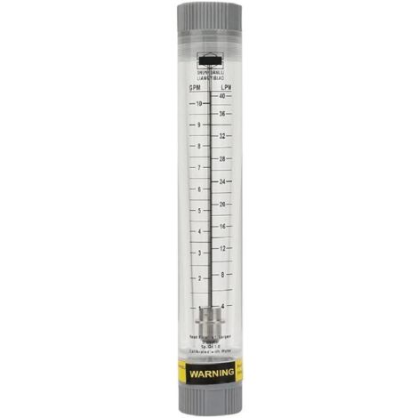 LZM-20G Débitmètre de tuyau, en verre acrylique, débitmètre de liquide pour filetage interne d'eau 1,9 cm, 1-10 GPM et 4-40 LPM