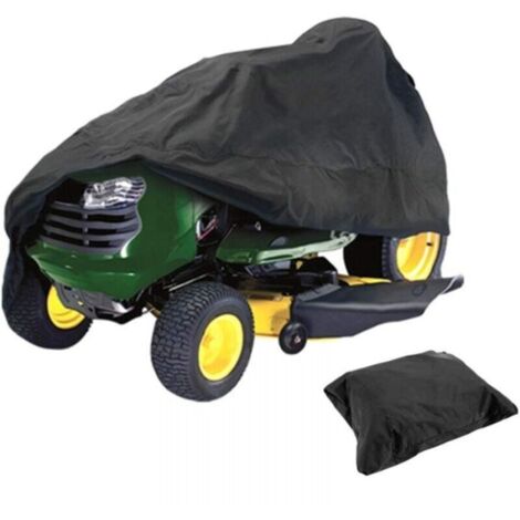 M (1458598cm) Housse de tracteur de jardin, Housse tondeuse autoportée, Bâche en tissu Oxford 210D coupe-vent, Anti-pluie, Anti-poussière et anti-UV