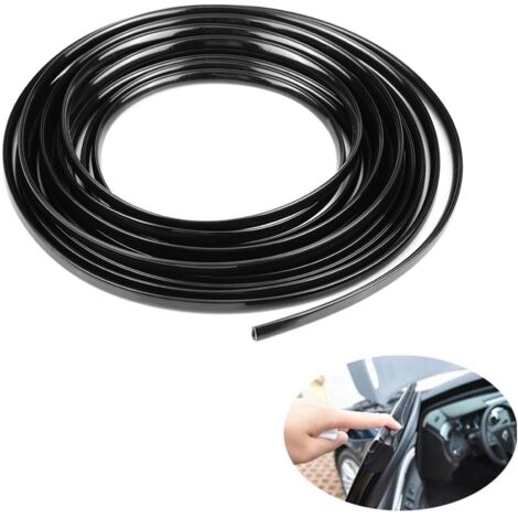 m / 19,7 ft Schwarze Türkantenleiste für Autos, Kratzschutz-Abdeckform (Schwarz)