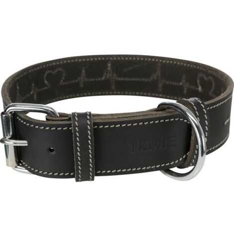 M: 38-47cm/40mm marrone: Rustic collare in pelle
