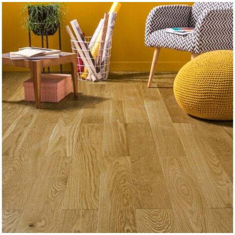 M BARLINEK, lackierte helle Eiche, starkes Laminatparkett, L.13 cm Sans marque