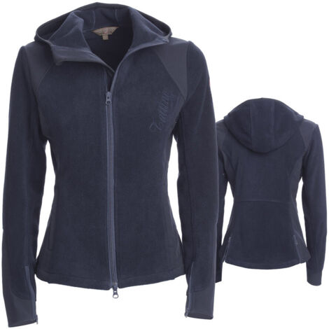 M, Bleu 09: Veste d'équitation femme modèle Feltre en polaire et softshell