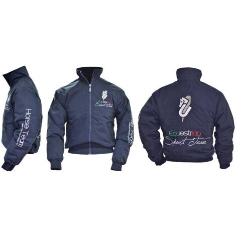 M, Blu Navy: Bomber estivo Sport Team da adulto in tessuto tecnico traspirante e interno in Polynet