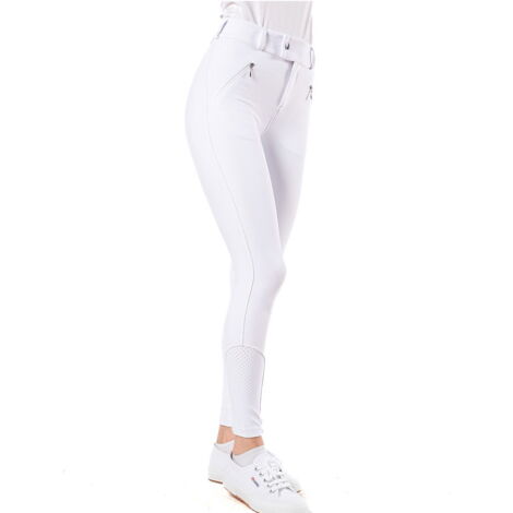 M, Bordeaux: Pantaloni equitazione da donna modello Evo con grip al ginocchio