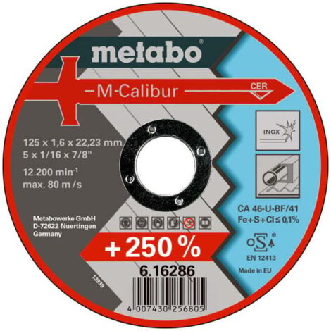 M-Calibur 125 x 1,6 x 22,23 Inox, TF 41 metabo 25 pièces