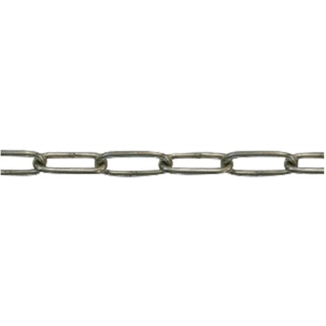 M Chaîne à maillon long Diamètre 3 Inox A4 (vendu au m)-100 pièces