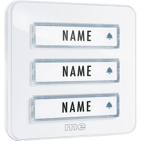 m-e Klingelplatte KTA-3 W, Namensschild, Weiß