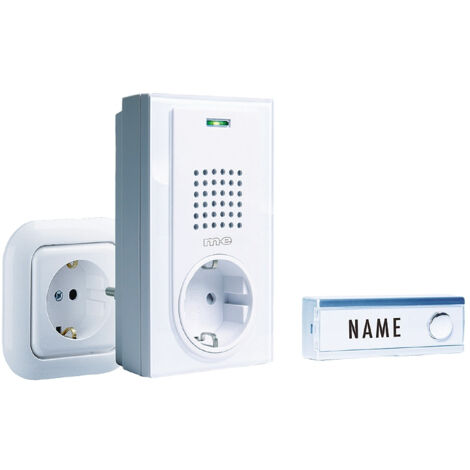 m-e modern-electronics FG-2.2 Funkklingel Komplett-Set mit Namensschild