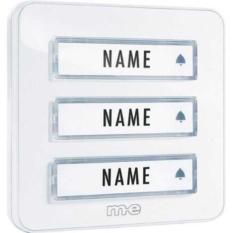m-e modern-electronics KTA-3 W Pulsantiera per campanello con targhetta 3 scomparti Bianco 12 V/1 A