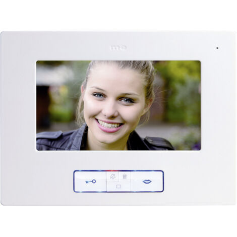 m-e modern-electronics  Vistus Video-Türsprechanlage Kabelgebunden Inneneinheit  Weiß