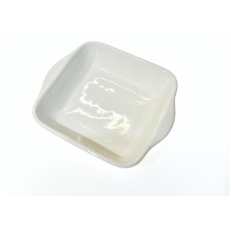 M HOME - 1 PIROFILA QUADRATA RIGATA BIANCA CON MANICI 25X21.5X6.5 CM