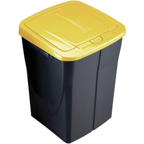 M-Home EcoBin - Pattumiera per Il Riciclaggio, con Sistema di aggancio Connect Ready, Plastica, Anthracite/Jaune, 45L