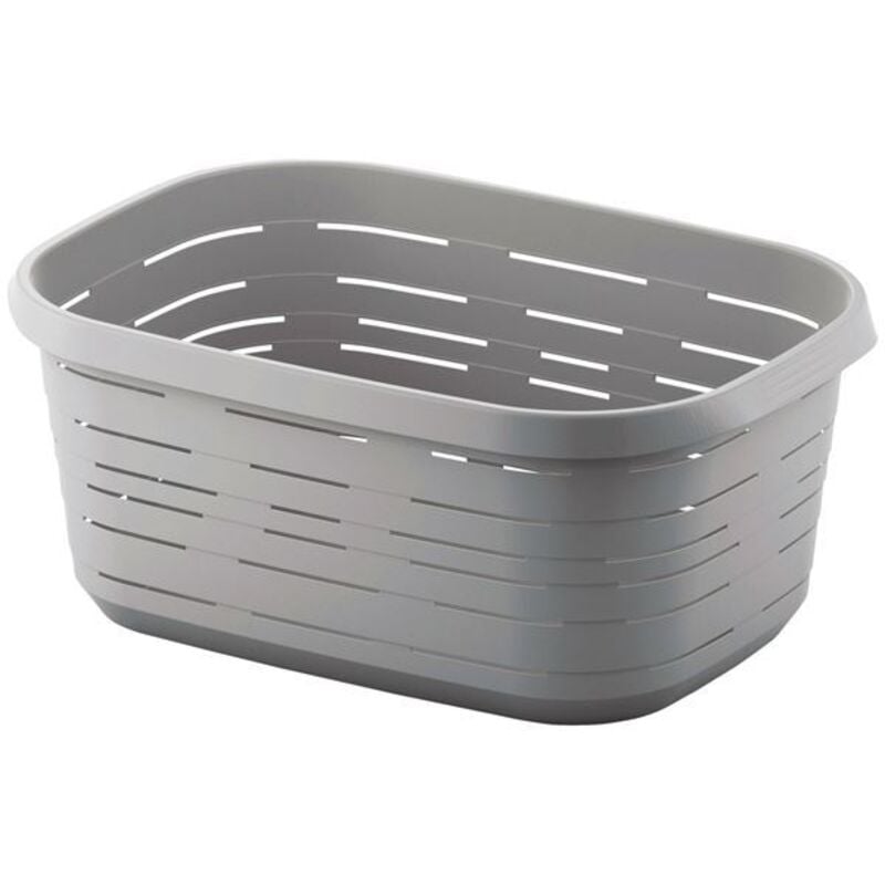 M-home - Panier à linge 48l signature gris