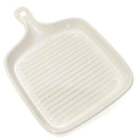 M HOME - PIROFILA QUADRATA RIGATA BIANCACON MANICO 28,5X19,5X3 CM