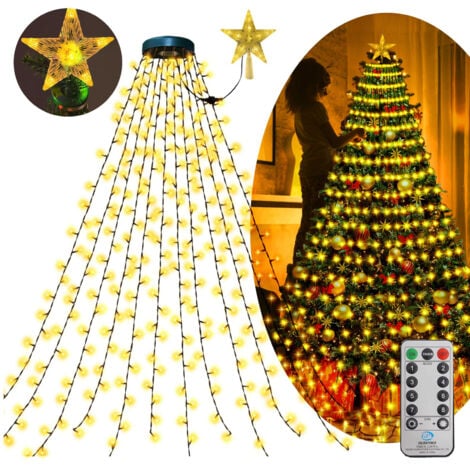 m lange Weihnachtslichterkette mit 400 LEDs, warmweiß, 8 Beleuchtungsmodi, Speicherfunktion für Weihnachten im Innen- und Außenbereich, mit Fernbedienung