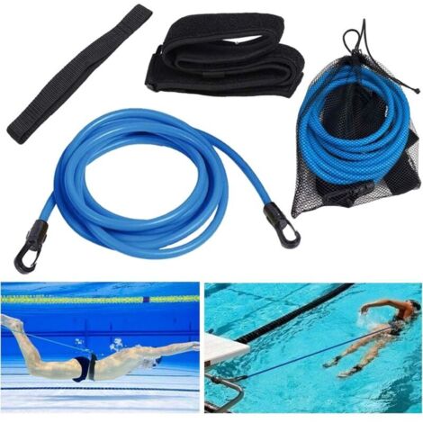 m langer Schwimmtrainingsgürtel, stationärer, verstellbarer Schwimmgürtel mit Widerstand, Schwimmtrainings-Bungee für Kinder, Erwachsene und Anfänger