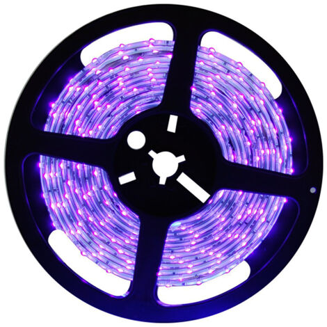 m langer UV-LED-Streifen mit 300 LEDs, 12 V, flexibel, schwarz, inklusive Netzteil, fluoreszierender Effekt, ideal für Partys und Dekoration