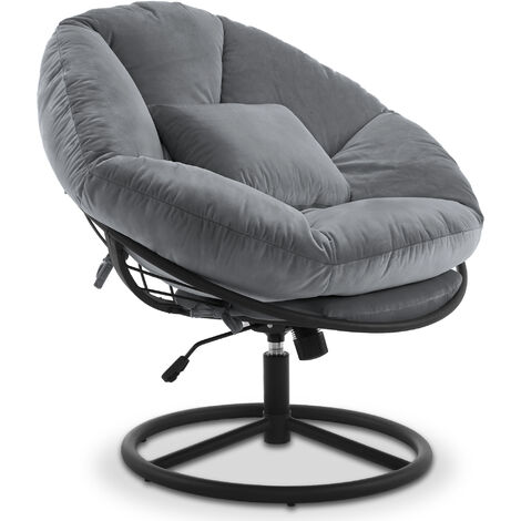 M MCombo Drehsessel Stuhl modern,höhenverstellbarer Cocktailsessel modern, Loungesessel Relaxsessel Clubsessel für Wohnzimmer Schlafzimmer,Samt,4800(Grau) - Grau