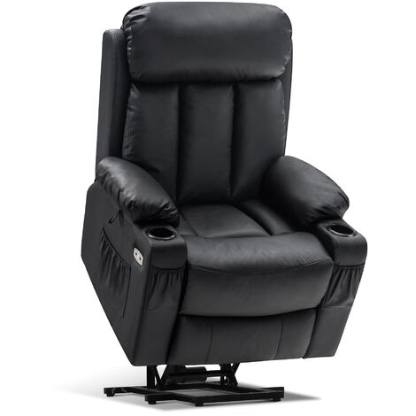 M MCombo elektrische Aufstehhilfe Fernsehsessel Relaxsessel Echtleder 7190BK