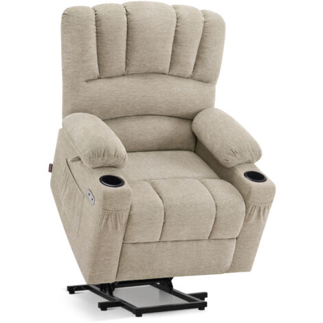 M MCombo Fernsehsessel mit Aufstehhilfe Elektrisch, 7102 (Stoff, Beige)