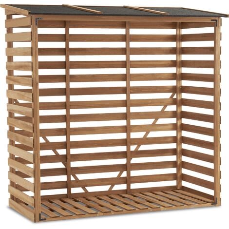 M MCombo Holzregal, Outdoor Kaminholzregel mit Rückwand, Holzunterstand mit wasserdichter Abdeckung, 1202