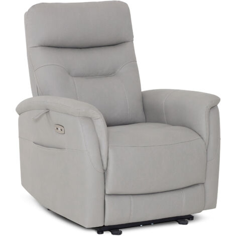 M MCombo Relaxsessel mit Liegefunktion, Fernsehsessel Elektrisch Verstellbar, TV Sessel, Recliner Chair, USB & Seitentasche,  Sessel Wohnzimmer Relax, 7077 (Hellgrau)
