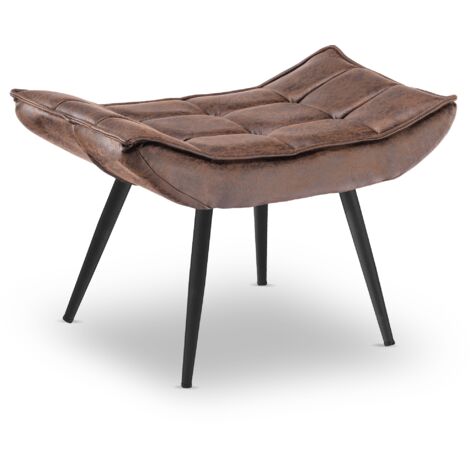 M MCombo Sitzhocker, mit Kissen, Vintage Hocker, Mikrofaserstoff, 4742-2(Braun)