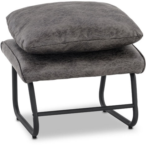 M MCombo Sitzhocker, mit Kissen, Vintage Hocker,  Mikrofaserstoff, 4742DE-2(Dunkelgrau)