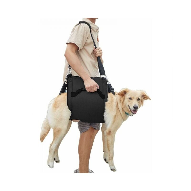L, noir) Harnais de transport pour chien, sac à dos d'urgence pour soutien et rééducation des jambes de l'animal domestique