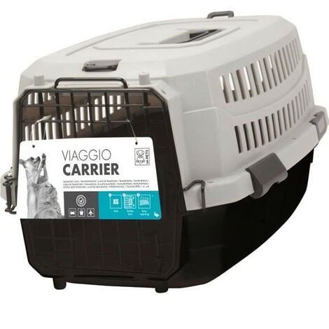 M-PETS Caisse de transport Viaggio Carrier M - 68x47,6x45cm - Noir et gris - Pour chien