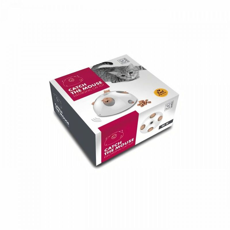 Jouet électronique pour chat distributeur de Friandisess - 24 x 24 x 12 cm - Blanc - M Pets