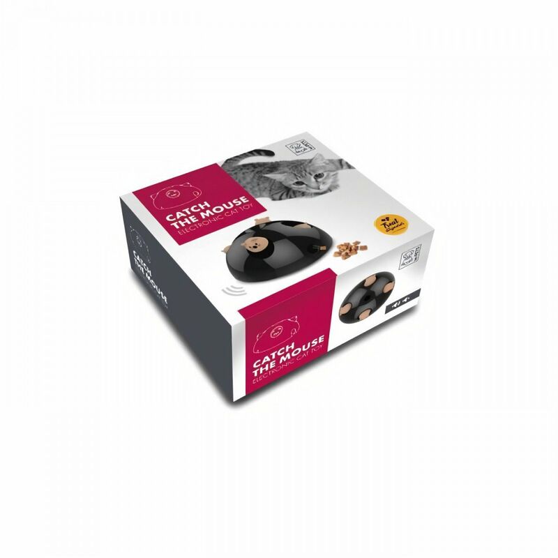 Jouet électronique pour chat distributeur de Friandisess - 24 x 24 x 12 cm - Noir - M Pets