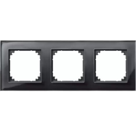 M-Plan-Echtglasrahmen Merten 3-fach, onyxschwarz