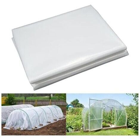 m x 10 m Gewächshausabdeckung, transparente Kunststoffabdeckung, Tunnelgewächshausabdeckung, dicke transparente PE-Folie, geeignet für Kunststoffgewächshäuser zum Anbau von Gemüse und Tomaten.