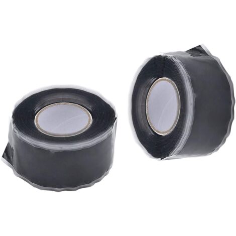 m x 25 mm selbstverschweißendes Silikonband, isolierendes und wasserdichtes Band (luft- und wasserdicht), Notfall-Schlauchreparaturband, Schwarz 2 x 3 m