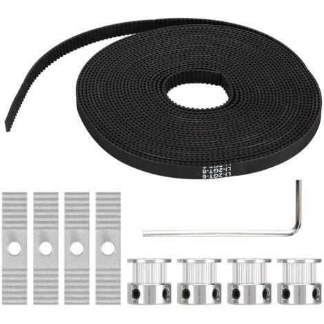 m x 6 mm schwarzer Gummizahnriemensatz mit Synchronriemenscheibe für Prusa/MendelMax 3D-Drucker