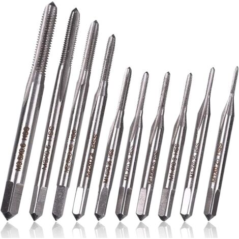 M1-M3.5 Taraud Main pour Machine, Jeu de 10 Tarauds en Acier Rapide, Mini-Outil de Taraudage Métrique, Petits Forets de Taraudage, pour Le Taraudage D'Horloges Et de Montres
