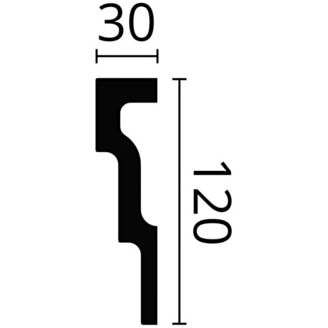 M1 NOMASTYL Moulures de plafond Polystyrène Noël & Marquet 120 x 30 x 2000 - 1 pièce